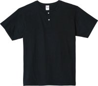 プリントスター （Printstar） 00104-CHN ヘビーウェイトヘンリーネックTシャツ ブラック