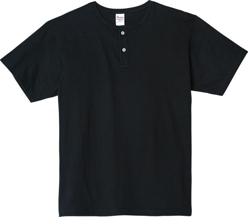 画像1: 在庫限りプリントスター （Printstar） 00104-CHN ヘビーウェイトヘンリーネックTシャツ ブラック