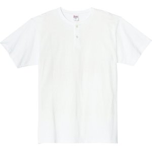 画像: 在庫限りプリントスター （Printstar） 00104-CHN ヘビーウェイトヘンリーネックTシャツ ホワイト